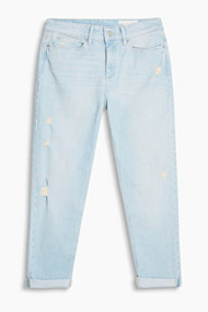 Esprit Gebleekte boyfriend-jeans met used look Blue Light Washed for Women