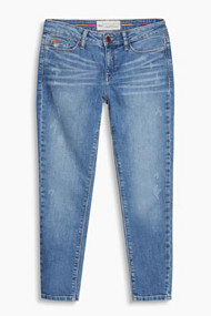 Esprit Cropped stretchjeans met borduursel Blue Medium Washed for Women