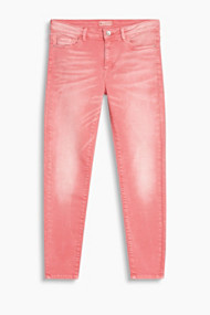 Esprit Coloured stretchjeans met stiksels Pink Fuchsia for Women