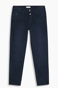 Esprit Cropped stretchbroek met knoopgulp Navy for Women