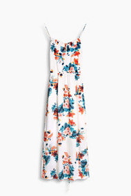 Esprit Soepele maxi-jurk van crêpe Off White for Women