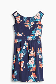 Esprit Jurk met bloemenprint, katoen/stretch Navy for Women