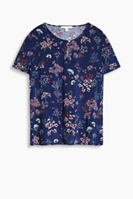 Esprit Soepele blouse met fijne bloemenprint Navy for Women