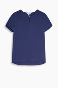Esprit Soepele blouse met mooie hals Navy for Women