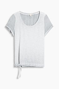 Esprit Katoenen shirt met breed tunnelkoord Light Grey for Women