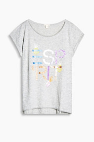 Esprit Gemêleerd shirt met een bonte glansprint Light Grey for Women