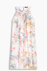 Esprit Soepele crêpe jurk met bloemenprint Nude for Women