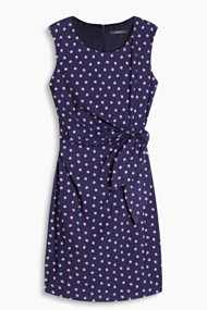 Esprit Gedrapeerde jurk met felle polkadots Navy for Women