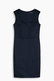 Esprit Kokerjurk van katoen/stretch Navy for Women