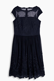 Esprit Bestikte jurk met tule rok Navy for Women