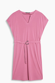 Esprit Soepele jersey jurk met ceintuur Plum Red for Women