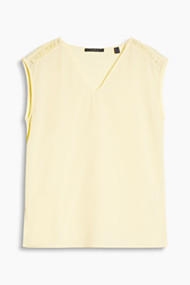 Esprit Soepele blousetop met detail op schouders Light Yellow for Women