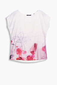 Esprit Blouseachtig shirt, soepele materiaalmix Off White for Women