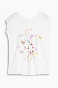 Esprit Soepel shirt met aquarelachtige folieprint Off White for Women