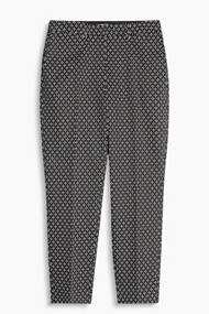 Esprit Kortere stretchbroek met fijn dessin Black for Women