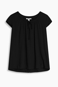 Esprit Soepele blouse van fijne crêpe Black for Women