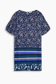 Esprit Elegante crêpe jurk met print Ink for Women