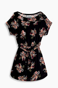 Esprit Carmenjurk van gebloemde crêpe Black for Women