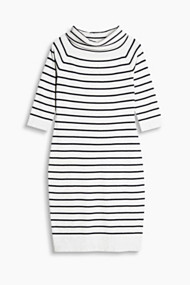Esprit Off-the-shoulder jurk van een katoenmix Light Grey for Women