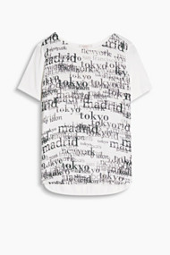 Esprit Soepel blouseachtig shirt met tekstprint Off White for Women