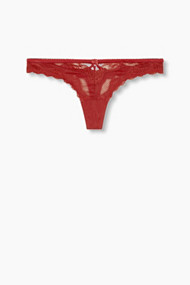 Esprit String van mesh en kant met straps Dark Red for Women