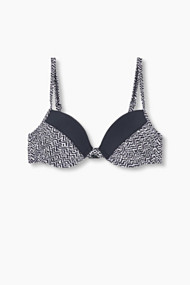 Esprit Gewatteerde push-uptop met fijne print Black for Women