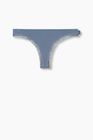 Esprit String met fijne print en kant Grey Blue for Women
