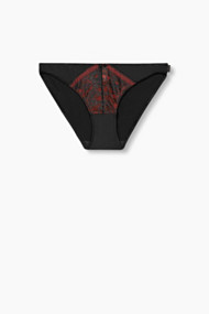 Esprit Slip van microvezel en gebloemde kant Black for Women