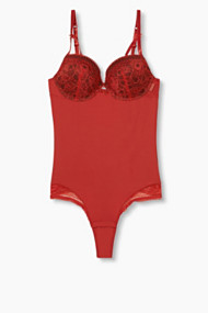 Esprit Stringbody met kanten beugel-bh Cherry Red for Women