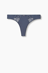 Esprit String met kant en strikje, van microvezel Grey Blue for Women