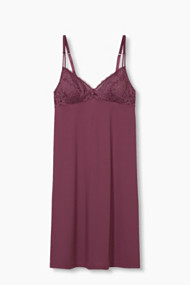 Esprit Negligé van microvezels met bh van kant Berry Purple for Women