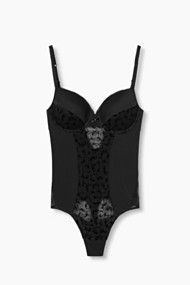 Esprit Stringbody met beugel-bh en fluweel Black for Women