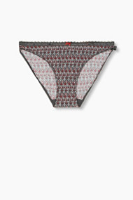 Esprit Slip van microvezels met print en kant Dark Grey for Women