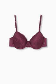 Esprit Gewatteerde beugel-bh van kant Berry Purple for Women