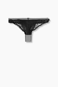 Esprit Kanten string met gestreepte details Black for Women