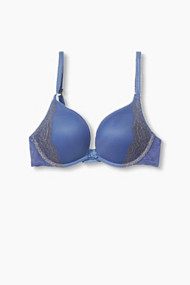 Esprit Beugel-bh van mesh en glanzende kant Navy for Women