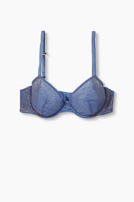 Esprit Beugel-bh van mesh en glanzende kant Navy for Women
