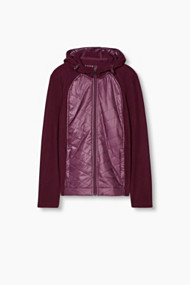 Esprit Sporthoodie met rits, van ribstop en fleece Berry Purple for Women