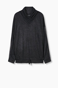 Esprit Zacht sportief sweatshirt, satijnen bandjes Black for Women