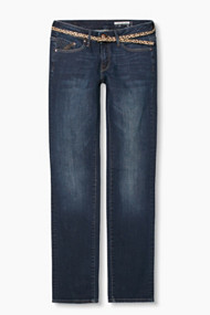 Esprit Stretchjeans met riem Blue Dark Washed for Women