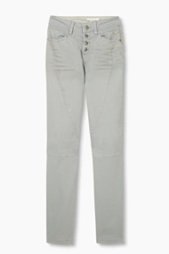 Esprit Stretchbroek met knoopsluiting Pastel Blue for Women
