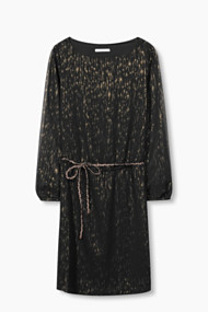 Esprit Crêpe jurk met lurex-effect Black for Women