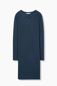Esprit Gebreide jurk van een katoenmix Navy for Women
