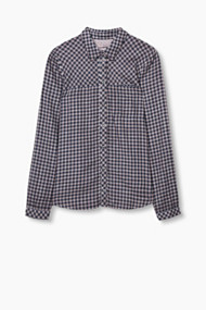 Esprit Geruite blouse van 100% katoen Navy for Women