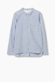 Esprit Gestreepte blouse, craquelé-katoen Navy for Women