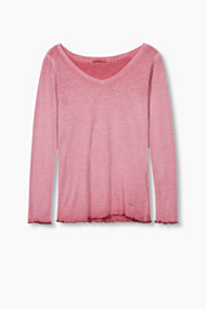 Esprit Washed longsleeve, 100% katoen Blush for Women