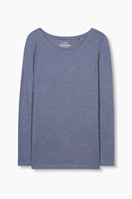 Esprit Basic longsleeve van een katoenmix Grey Blue for Women