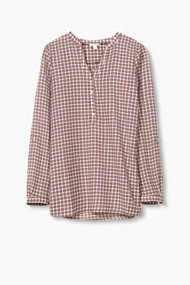 Esprit Soepele blouse, print en oprolbare mouwen Dark Brown for Women