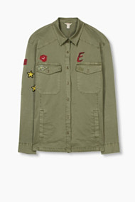 Esprit Overhemd in military-look, katoen/stretch Khaki Green for Women