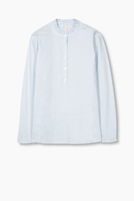 Esprit Blouse met ruches, 100% katoen Light Blue for Women